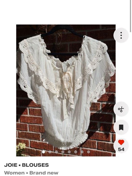 Joie Tops - ISO Joie Ivory Crochet-Trim Peasant Blouse